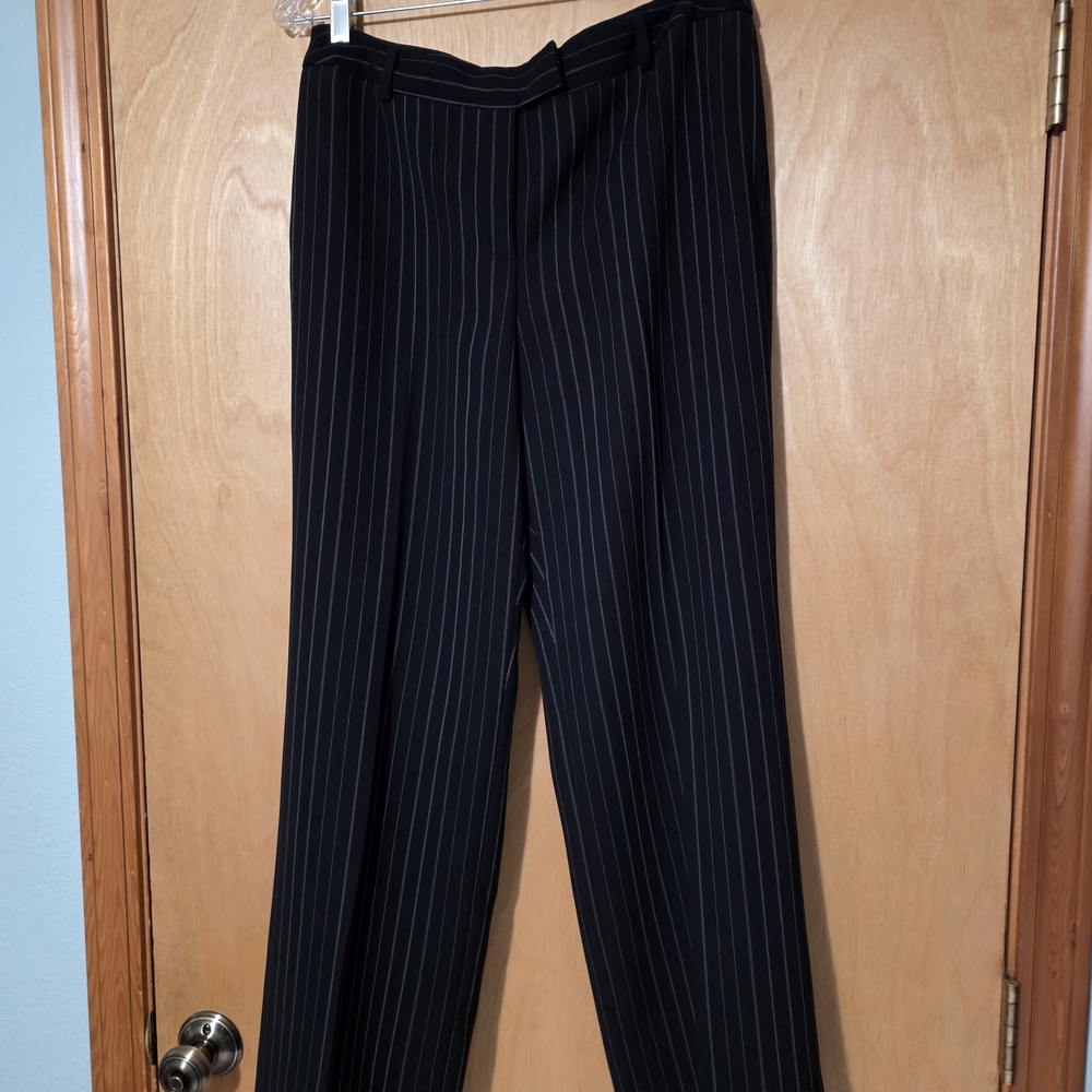 Elegant Navy Pinstripe Dress Pants